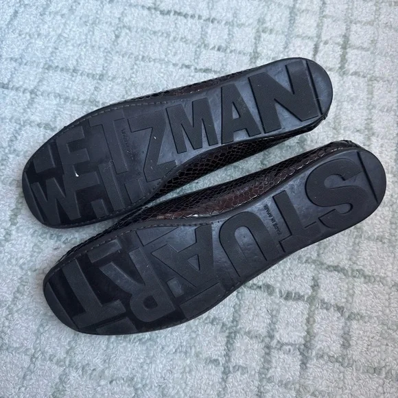 Stuart Weitzman Brown snake-embossed Loafers Size 11 - Picture 4 of 7